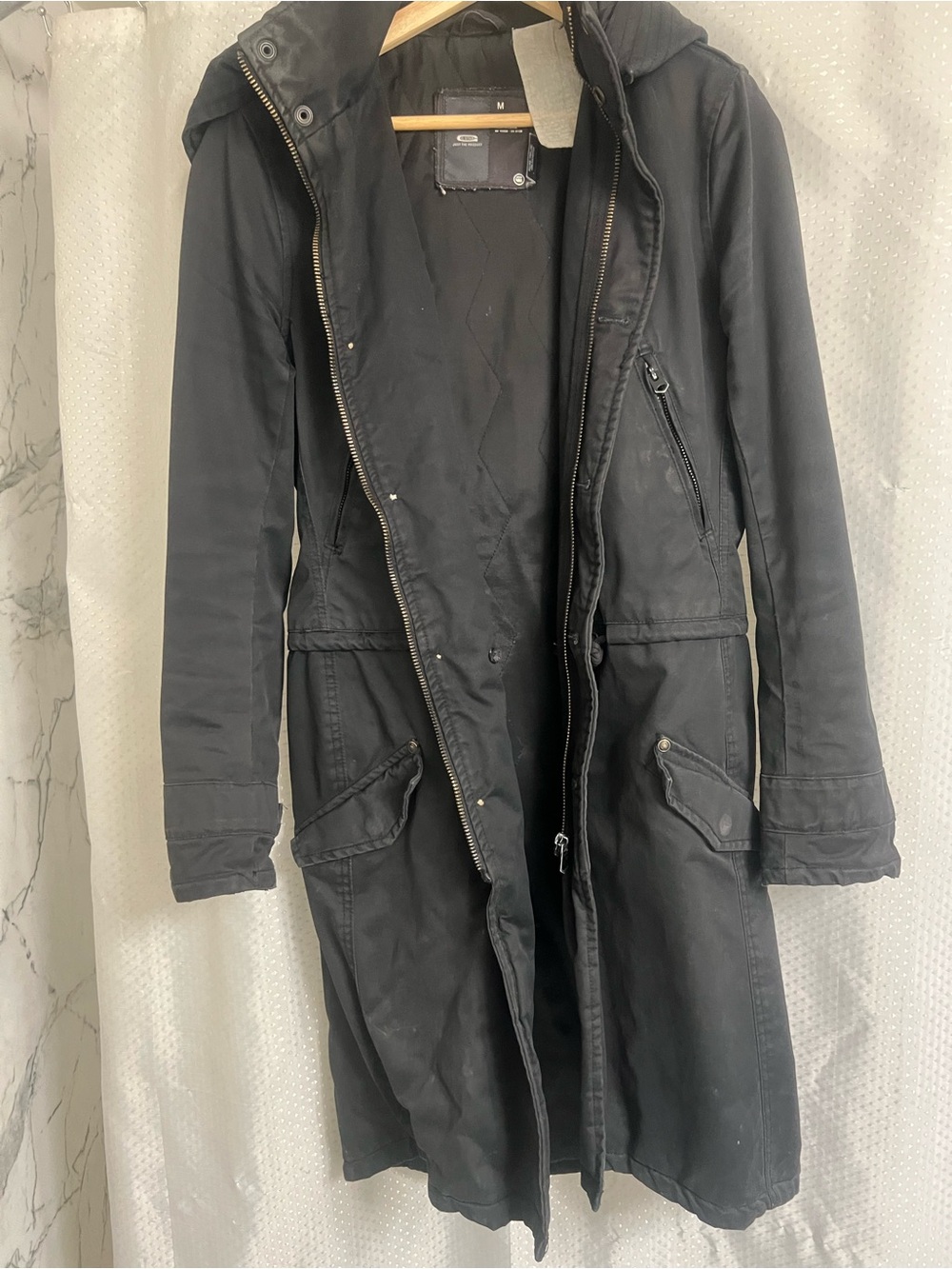 G-Star Black Long Hooded Trench Coat